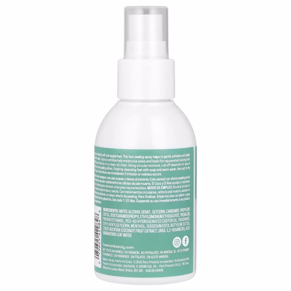 Freeman Beauty, Flirty Feet, Instant Foot Peeling Spray, Coconut + Aloe, 4 fl oz (118 ml) - Image 3