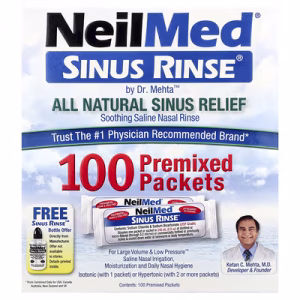 NeilMed, Sinus Rinse®, All Natural Sinus Relief, 100 Premixed Packets