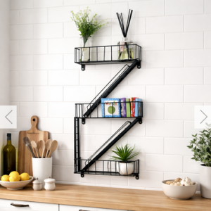 3 Tier Fire Escape Floating Wall Shelf - Image 2
